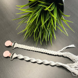 Tiny Sprigs Quinn Macrame Pacifier Clips Pink Clips