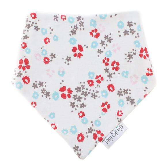 Tiny Sprigs Scattered Floral Organic Drool Bib