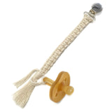 Tiny Sprigs Macrame Pacifier Clip Rory Natural (Silver Clip)